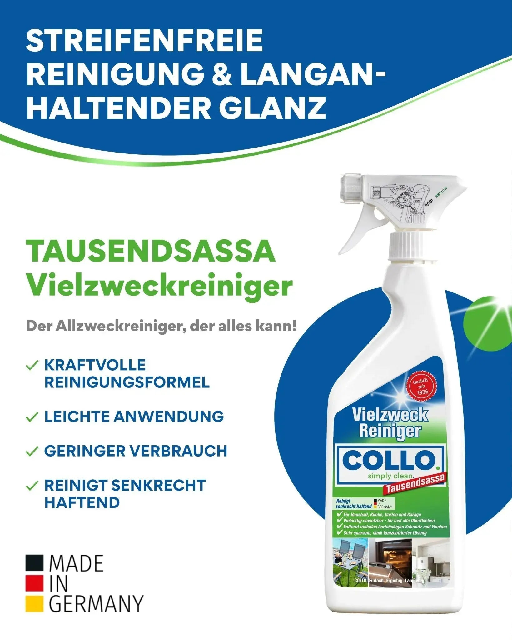 Vorteilsset: 5x Tausendsassa - Vielzweckreiniger / Allzweckreiniger - 0005.5 - COLLO. simply clean.